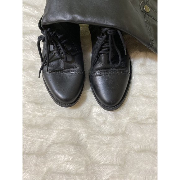 Catwalk Collection ladies mid calf boots Black Sz 7 Laces And Zippers Moto - Picture 3 of 8